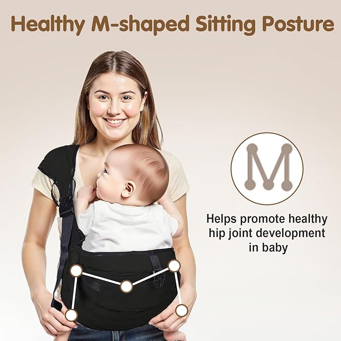 Baby Sling Carrier,Toddler Carrier, 2025 New Baby Sling with Waist Harness,Portable and Lightweight Sling,Non-Slip Hip Seat Carrying 25-60lbs(Grey)-CubbioJoy