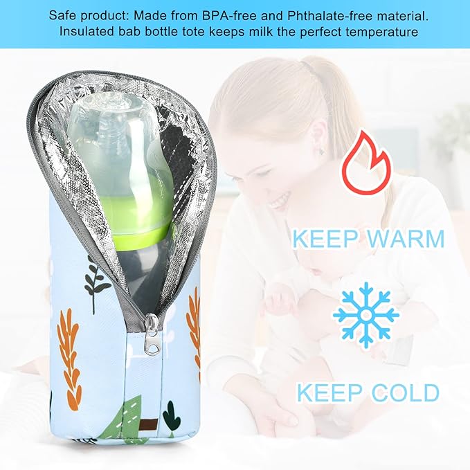 Accmor Baby Bottle Tote Bags, Insulated Breastmilk Cooler Bag, Nursing Bottle Warmer Bag for Nursing Mom Daycare Travel-CubbioJoy