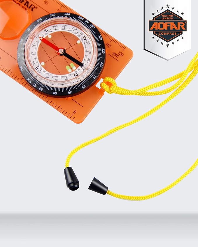 AOFAR Orienteering Compass for Kids, Lightweight and Portable, Survival Compass for Navigation, Backpacking, Camping, Hiking, and Hunting-CubbioJoy