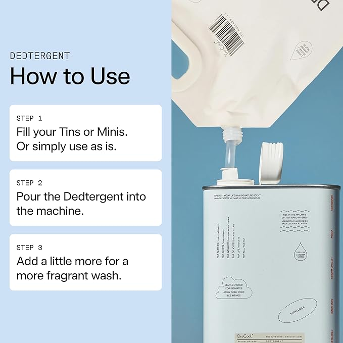 DedCool Liquid Laundry Dedtergent | 01 Taunt | Luxurious Long-Lasting Signature Scent Detergent | Effective Stain Removal | Infused with Natural Essential Oils | Non-Toxic | 120 Washes | 64 fl oz-CubbioJoy