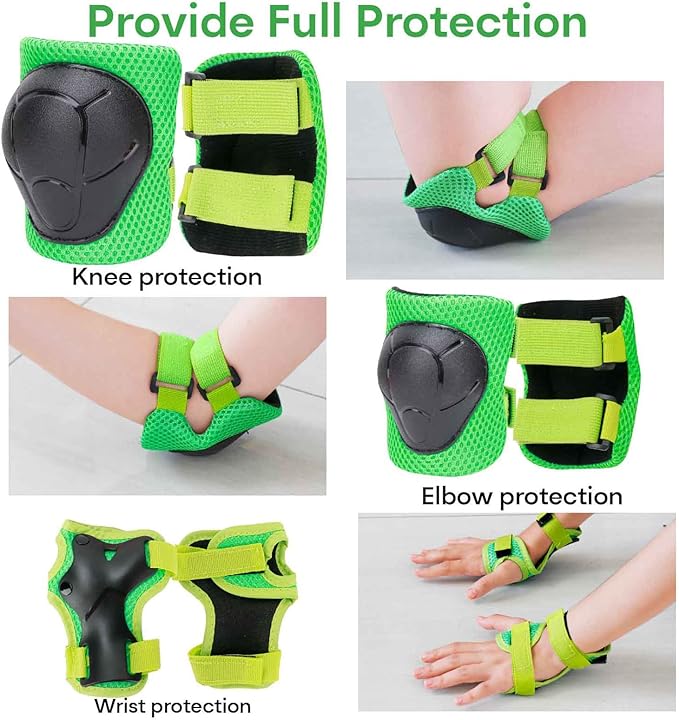 KAMUGO Kids Bike Helmet, Toddler Helmet for Ages 2-8 Boys Girls with Sports Protective Gear Set Knee Elbow Wrist Pads for Skateboard Cycling Scooter Rollerblading-CubbioJoy