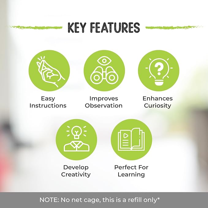 30 Live Caterpillars for Butterfly Habitat Kit - Refill for Painted Lady Butterfly Kit with Caterpillar Food, Instructions - Educational Science Kit, 6 Cups of 5 Caterpillars-CubbioJoy