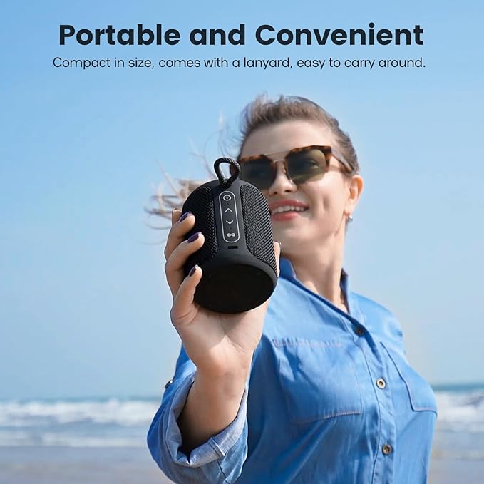 Bluetooth Speaker Wireless,IP67 Waterproof & Dustproof Portable Speaker with Lights,15W Loud Stereo Sound, 2500mAh Battery All Day Playtime, TWS Pairing, BT5.3, Home/Party/Outdoor/Beach (Black)-CubbioJoy