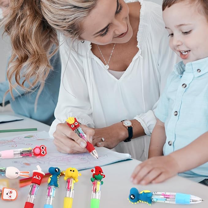 20Pcs Mini Multicolor Pens in One 4-in-1 Cute Pens Bulk for Kids, Fun Kawaii Ballpoint Pen for Birthdays and Children's Party Favors Gifts, Teacher School Supplies-CubbioJoy