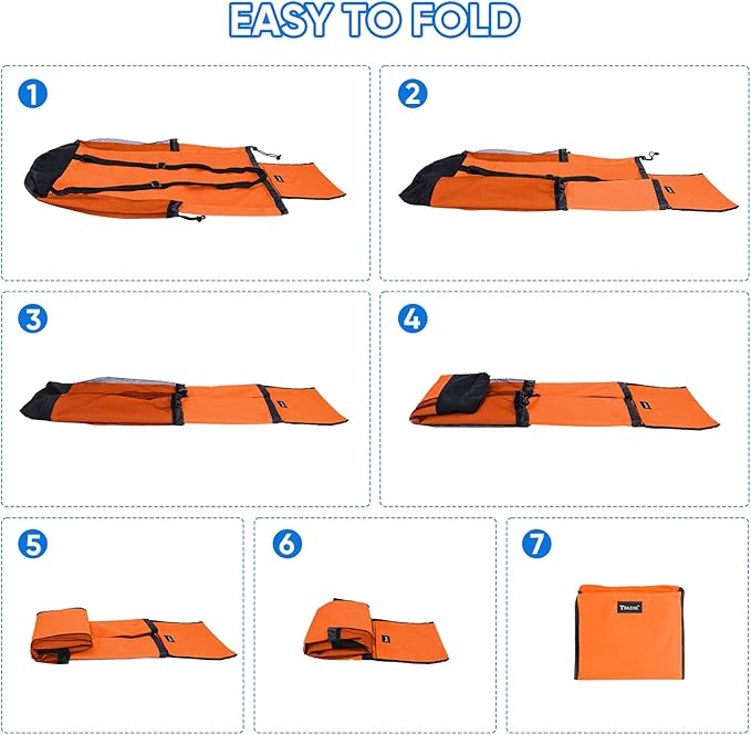 BALEINE 120L Laundry Bag Backpack, 900D Oxford Fabric Large Travel Laundry Bags with Shoulder Straps and 2 Mesh Pockets for College Dorm, Apartment, Laundromat (Orange, 120L)-CubbioJoy