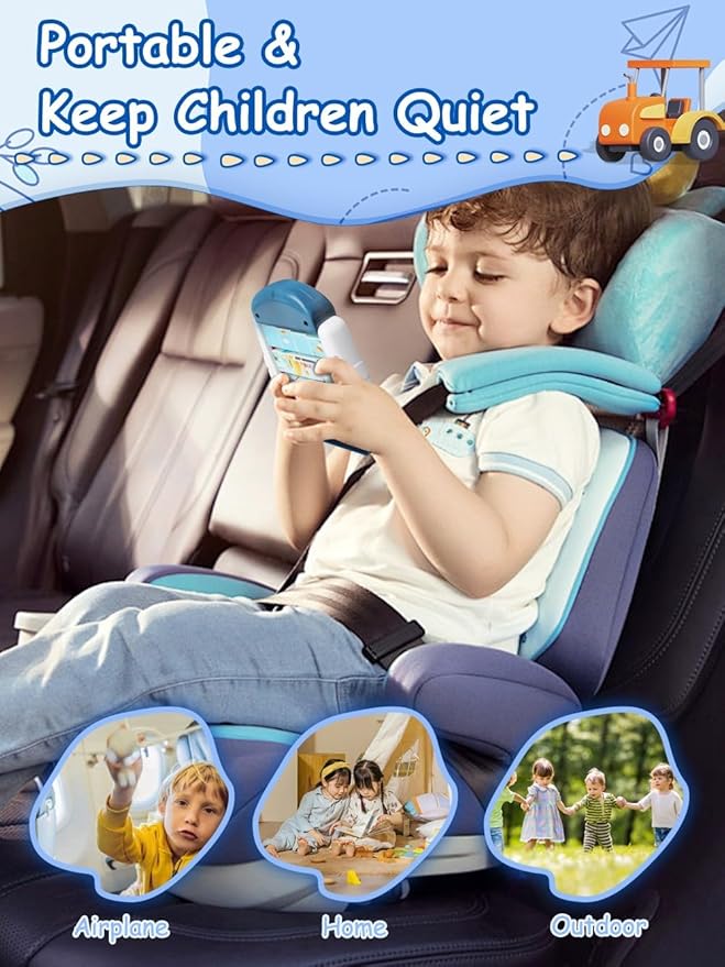 16-Piece Rotating Puzzles for Kids 4-6, Toddlers Puzzles 2-4, Road Trip, Airplane Activities Game, Travel Toys - Brain Teaser, Fine Motor Skills, Birthday Gifts Boys & Girls - Transportation-CubbioJoy