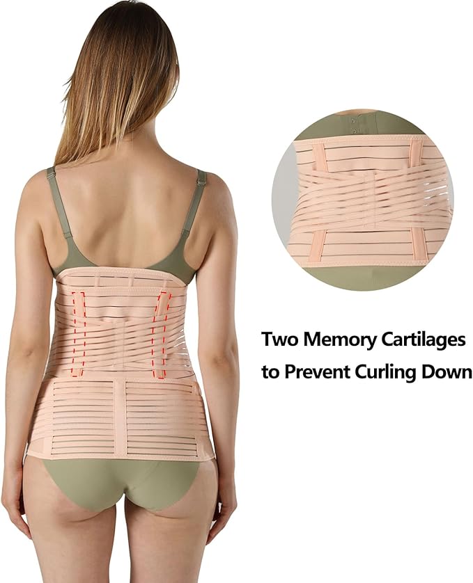 3 in 1 Postpartum Belly Band Post Partum for Women Abdominal Binder Surgery C Section Recovery Stomach Belly Wrap Belt-CubbioJoy