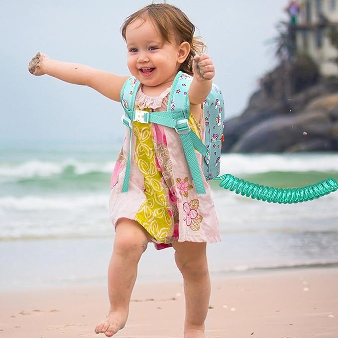 Accmor Toddler Backpack Leash, Cute Baby Backpacks with Anti Lost Wrist Link, Mini Kids Backpack Harness Leash for Outdoor Travel, Adorable Unicorn Backpack Tether Walking Harness for Girls 1-3-CubbioJoy