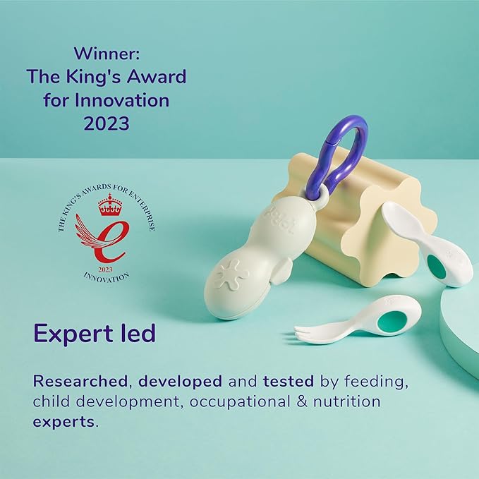 doddl Baby Spoon and Fork Set with Travel Case, Ergonomic Utensils For Self Feeding, Silverware for Babies 6 Months and Up, BPA Free, Dishwasher Safe-CubbioJoy