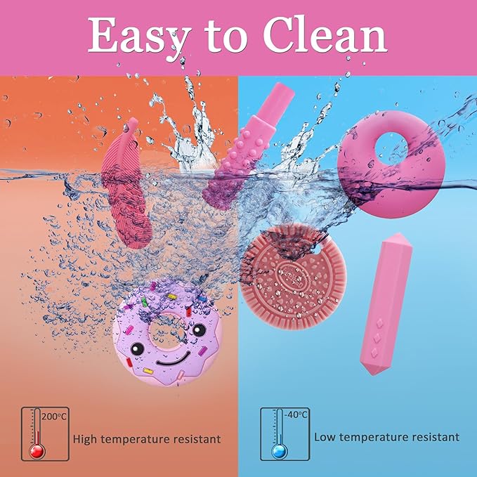 Chew Necklaces for Sensory Kids, Silicone Chewy Necklace for Children with Autism, ADHD, SPD, Chewing, 6 Pack Autism Sensory Toys-CubbioJoy