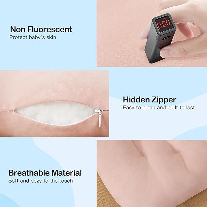 Baby Lounger for Newborn, Bionic Design Baby Lounger, Soft Organic Cotton Breathable Lounger for Infants 0-18 Months (Pink)-CubbioJoy