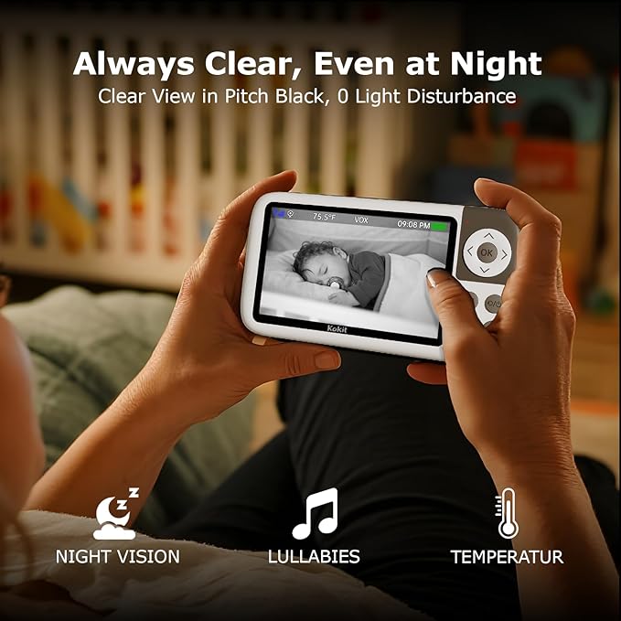 5'' Video Baby Monitor with Camera and Audio,36-Hrs Battery Life,HD Camera Remote Pan Tilt 3X Zoom,Long Range Baby Monitor No WiFi,Night Vision,Portable,2-Way Talk,VOX-Saving Power IPS Screen-CubbioJoy