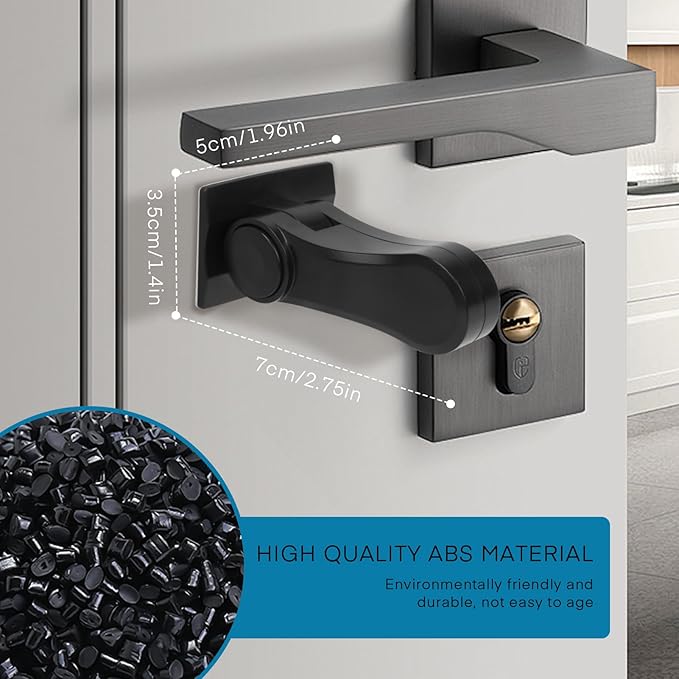 Child Proof Door Lever Lock - 4 Pack - Door Locks for Kids Safety - Door Knob Child Proof - Baby Proofing 3M Adhesive - Door Handle Child Proof - Baby Safety Locks for Toddlers - Black-CubbioJoy