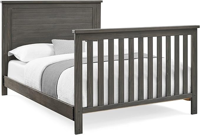 Delta Children Simmons Kids Caden 6-in-1 Convertible Crib with Trundle Drawer, Greenguard Gold Certified, Rustic Grey-CubbioJoy