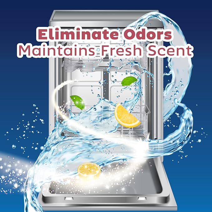 Dishwasher Cleaner and Deodorizer Tablet - Helps Remove Limescale, Mineral Buildup and Odor - Formulated to Clean Inside all Machines - 12 Cleaner Tablets…-CubbioJoy