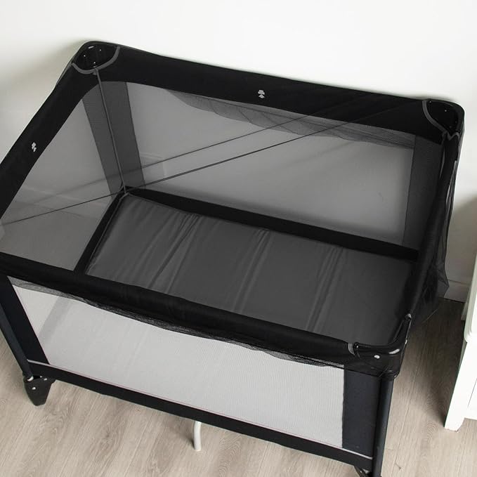 2 Pack Baby Mosquito Net for Stroller, Playard & Bassinet, Reusable Bug Net for Cradles, Carrier, Pack and Plays and Portable Mini Crib, Baby Playpen Mosquito, Black-CubbioJoy