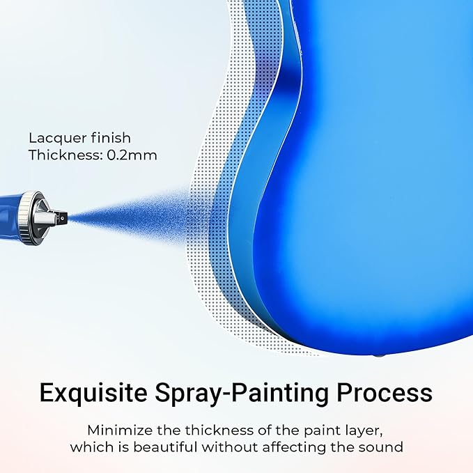 ADM Beginner Acoustic Classical Guitar 34 Inch Nylon Strings Wooden Guitar Bundle Kit for Kid Boy Girl Student Youth Guitarra Online Lessons with Gig Bag, Strap, Tuner, Strings, Picks, Blue-CubbioJoy