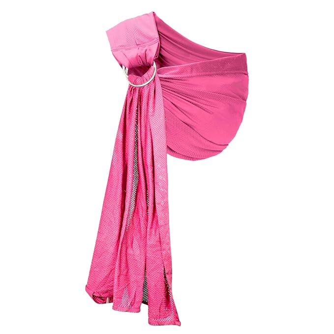 CUBY Water Baby Sling Carrier Lightweight Breathable Mesh Baby Wraps Carrier Adjustable Ring Sling Quick-Drying Baby Carriers Sling for Newborn Toddler Summer Swimming Pool Beach (Pink)-CubbioJoy