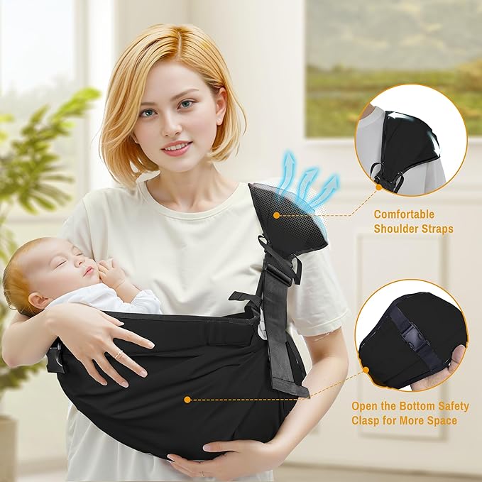 Baby Carrier Newborn to Toddler,Adjustable Baby Sling Carrier,Comfortable and Lightweight Toddler Carrier for 25-60 lbs,Ideal for Shopping Travelling-CubbioJoy