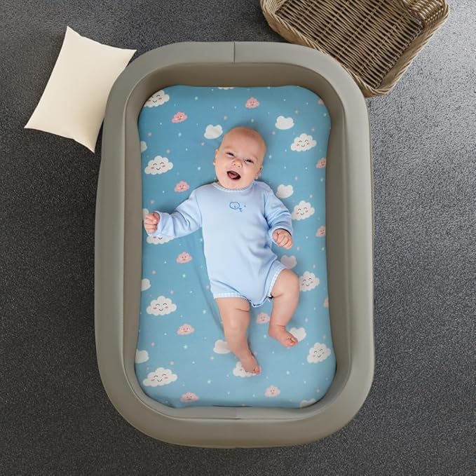 4 Pack Soft Baby Boy Sheets Dinosaur Star Cloud Soft Polyester Neutral Unisex Fitted Sheets Set for Baby Boys-CubbioJoy