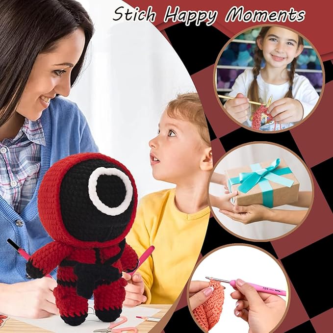 Crochet Kit for Beginners,Crochet Kit Amigurumi Crocheting Animals Kits with Step-by-Step Video Tutorials, Knitting Starter Pack for Adults and Kids-CubbioJoy