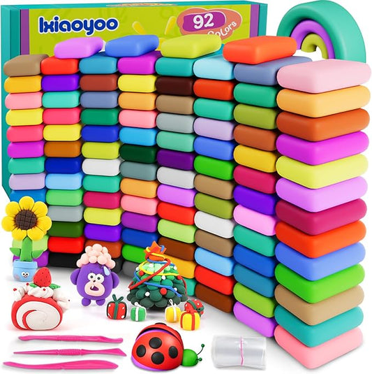 Air Dry Clay for Kids, 92 Colors Magic Modeling Clay, Children's DIY Model Kit, Ultra Light, Soft & Non-Sticky, Great Birthday&Christmas Gift for Age 3-12 Years Old Years Girls & Boys Kids-CubbioJoy
