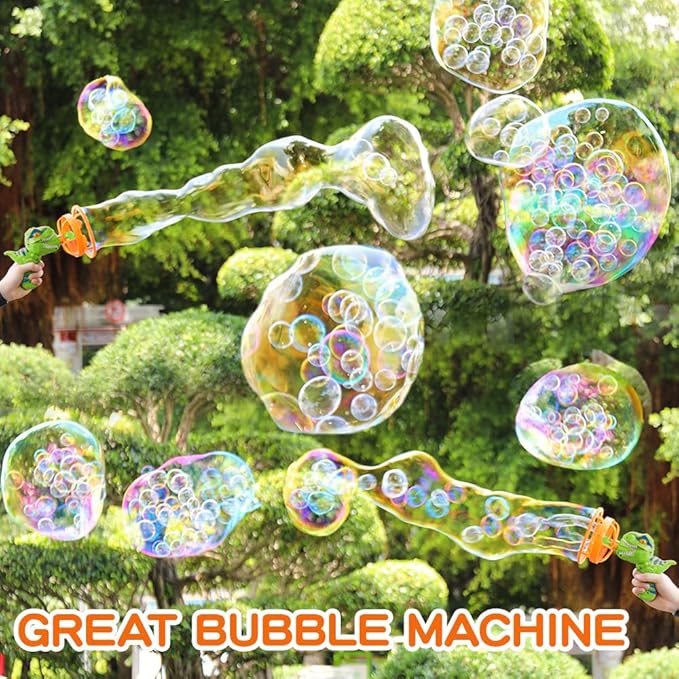 Dinosaur Bubble Blower Bubble Machine Gun for Kids and Toddlers Fun Big Bubble Wand Outdoor Toys for 3 4 5 6 7 8 Years Old Boys and Girls(Green)-CubbioJoy