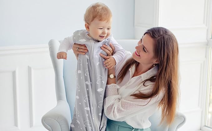 Baby Sleep Sack 1.0 TOG, Organic Cotton Baby Wearable Blanket with Two-Way Zipper, Swaddle Transition Baby Sleeping Bag, All-Season Sleep Sack for Newborn Infant Toddler Boy Girl, 24-48 Months, 1-Pack-CubbioJoy