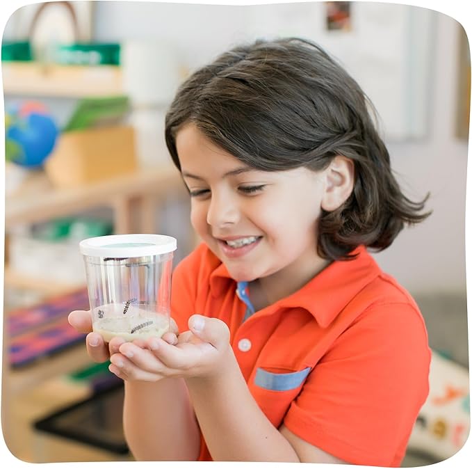 Insect Lore Butterfly Farm - Live Cup of 5 Caterpillars, Reusable Habitat, STEM Butterfly Activity Journal & Supplies - Grow, Observe and Release Painted Lady Butterflies-CubbioJoy