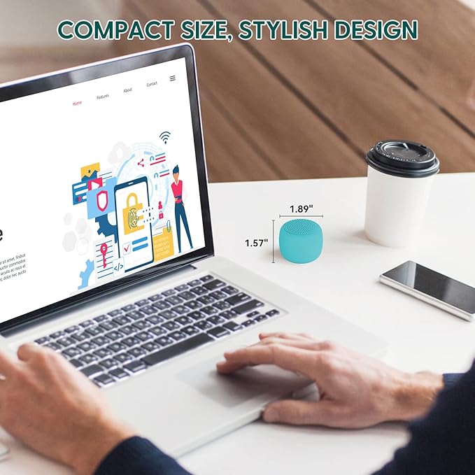 Babelio White Noise Sound Machine for Adults Kids Baby, Mini, 15 Non-looping Sounds, Timer, Memory Function, Easy to Pocket and Travel Cyan-CubbioJoy