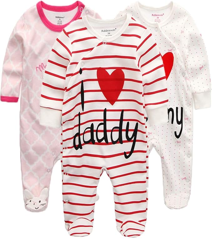 Kiddiezoom Baby and Toddler Boys'Snug Fit Footed One-Piece Romper Jumpsuit Cotton Cotton Footed Outfit-CubbioJoy