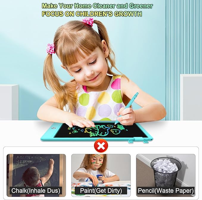 8.5 Inch LCD Writing Tablet for Kids, Colorful Toddler Doodle Board - Erasable Drawing Pad, Educational Learning Toy for Ages 3-8 - Valentine's Day Christmas Birthday Gifts (8.5 Inch, Blue)-CubbioJoy