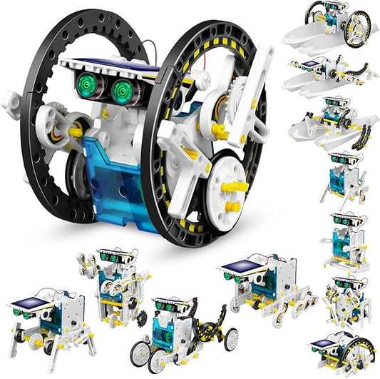 13-in-1 Solar Robot Toys for Ages 8 9 10 11 12 Year Old Boys Girls, STEM Science Kits for Kids Age 8-12, Building Experiments Robotics Kit STEM Projects for Kid Christmas Birthday Gifts (White)-CubbioJoy