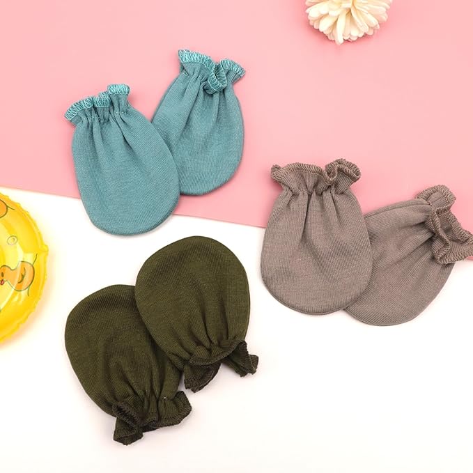 BQUBO Newborn Infant Toddler Mittens No Scratch Cotton Elastic Wrist Gloves Hypoallergenic for 0-6 Months Baby Boys Girls-CubbioJoy