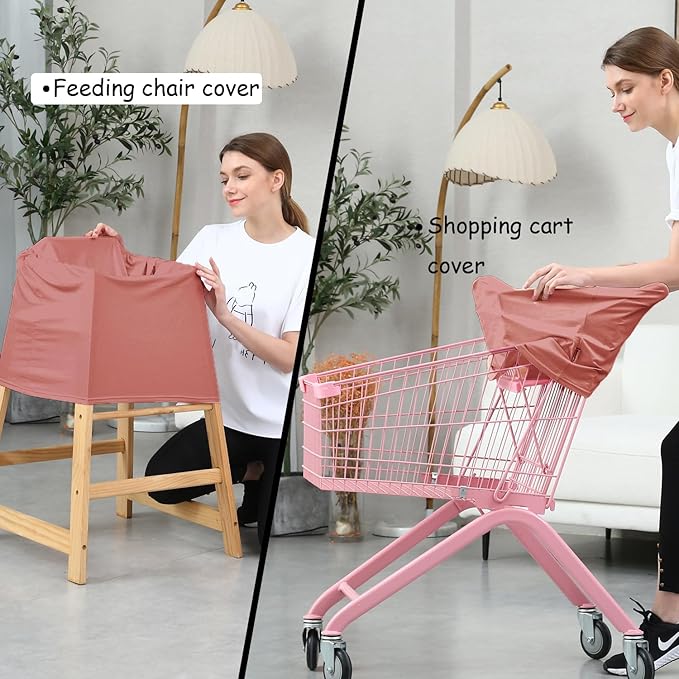 Car Seat Cover Baby for Nursing, Baby Breastfeeding Cover Carseat Canopy Covers, Solid Color Multi-use Nursing Cover for Babies (Bronze red)-CubbioJoy