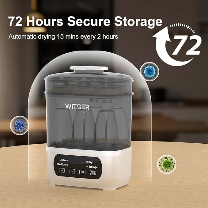 Baby Bottle Sterilizer and Dryer, Electric Steam Sterilizer for Baby Bottles, Pacifiers, and More, with Digital Controls.-CubbioJoy