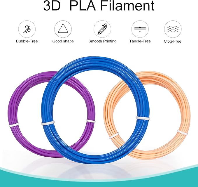 31 Colors 3D Pen Filament Refills Works with SCRIB3D PIKA3D MYNT3D 3D Pen, 16 Feet Per Color 1.75mm PLA 3D Printing Filament Refills, NOT FIT 3Doodler Start Pen-CubbioJoy
