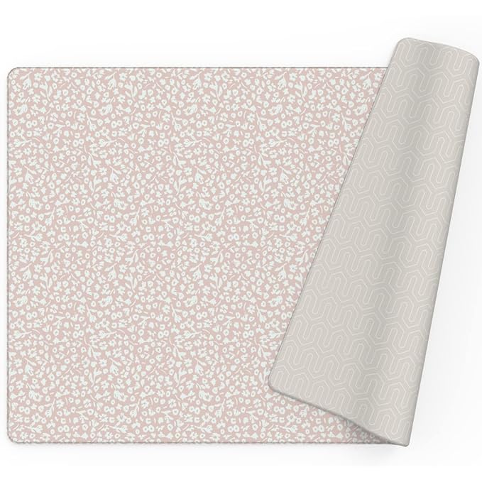 Baby Care Play Mat (Medium, Hygge - Bloom & Entry) 73’’ x 49’’ Original One-Piece Reversible Rollable Waterproof Play Mat for Infants, Babies, Toddler, and Kids-CubbioJoy