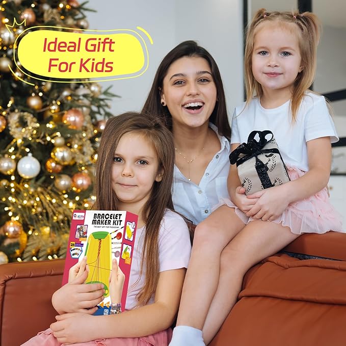 Arts and Crafts for Kids Ages 8-12,Friendship Bracelet Making Kit for Girl,Kids Jewelry Making Kit with 28 Pre-Cut Threads,Christmas Birthday Gifts for Ages 6 7 8 9 10 11 12 Year Old Pink/Purple-CubbioJoy