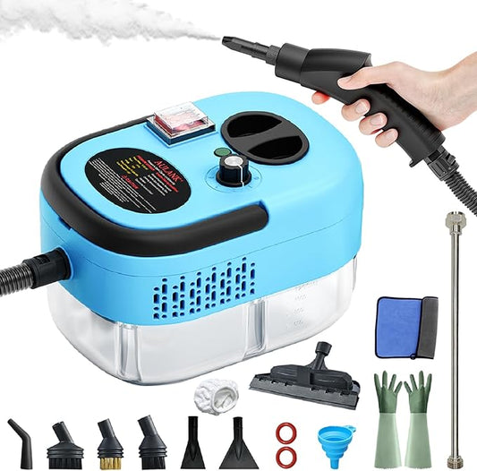 2500W Handheld Steam Cleaner,Portable Car Steamer For Auto Detailing,High-Temperature and Pressure Steam Cleaner For Home, Steam Cleaning Machine for Furniture,Kitchen,Grout,Floor,Tile (Blue)-CubbioJoy
