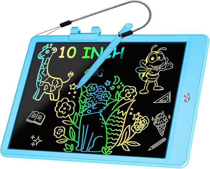 Decute Kids Toys LCD Writing Tablet with Stylus, 10 Inch Erasable Toddlers Doodle Board, Reusable Drawing Pad for Kids, Educational Christmas Birthday Gift for 3 4 5 6 7 8 Girls Boys Toddler Blue-CubbioJoy