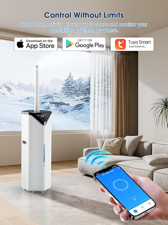 19L/5Gal Humidifiers for Bedroom Large Room 2800 sq ft, Quiet Humidifiers for Large Room, Floor Humidifier with 3 Mist Mode & Auto 180°Mist Tube for Home Whole House School Office Commercial Plants-CubbioJoy