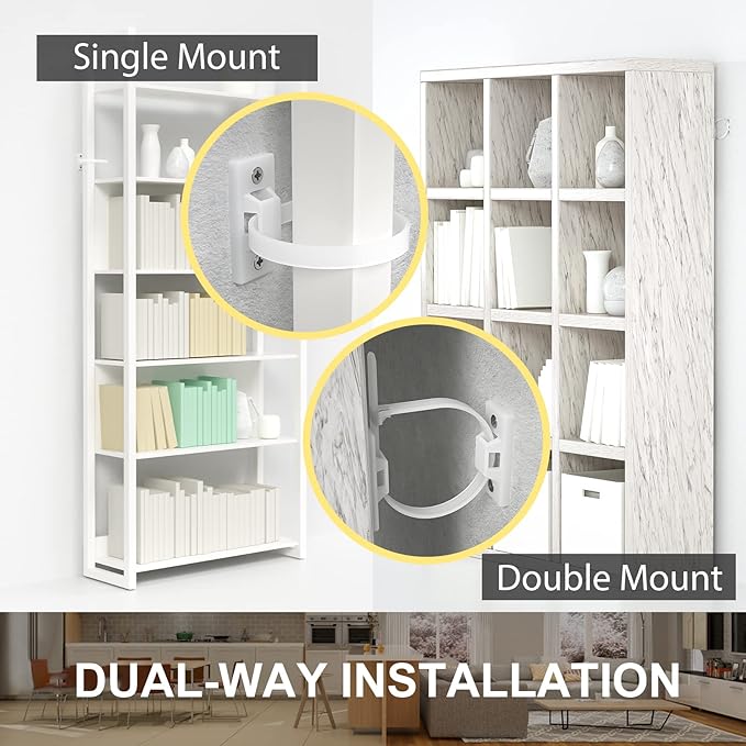 4our Kiddies Furniture Straps (10 Pack) Baby Proofing Anti Tip Furniture Anchors Kit, Cabinet Wall Anchors Protect Toddlers from Falling Furniture, Adjustable Child Safety Straps Earthquake Resistant-CubbioJoy