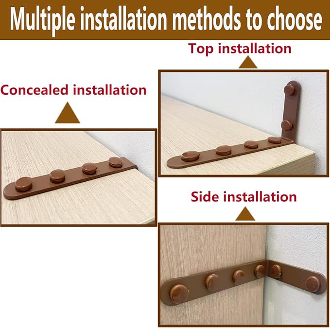 Anti Tip Furniture Anchors for Baby Pet Proofing,Furniture Wall Anchor Furniture Dresser Bookshelf Falling Prevention Device for Children (Brown)-CubbioJoy
