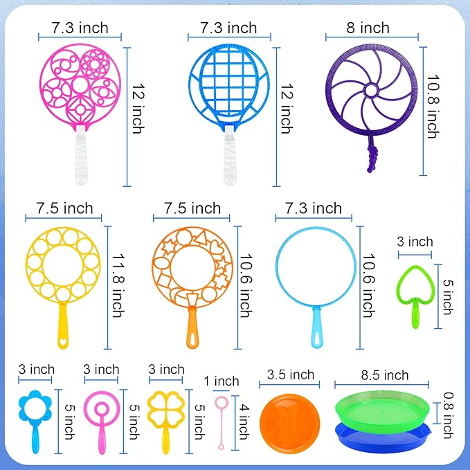 Big Bubble Wands Set, 14pcs Random Color Plastic Giant Bubble Wands Bubble Maker Kids Summer Toy for Outdoor Activities-CubbioJoy