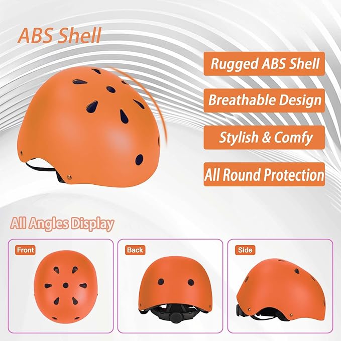 Kids Bike Helmet Set Adjustable Helmet for Ages 3-15 Kids Toddler Boys Girls Youth, Multi-Sport Bicycle Skateboarding Football Rollerskating Scooter Rollerblade Balance Bike Helmets-CubbioJoy