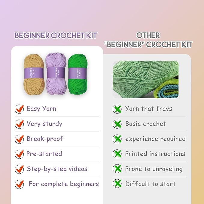Crochet Kit for Beginners - Knitting Kit for Adults & Kids | Learn to Crochet Animals Frog Octopus Cow with Step-by-Step Video Tutorials-CubbioJoy
