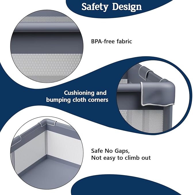 Baby Playpen 74x50 Inch, Playpen for Babies and Toddlers, Play Pen Pin Indoor Outdoor Baby Play Fence-CubbioJoy