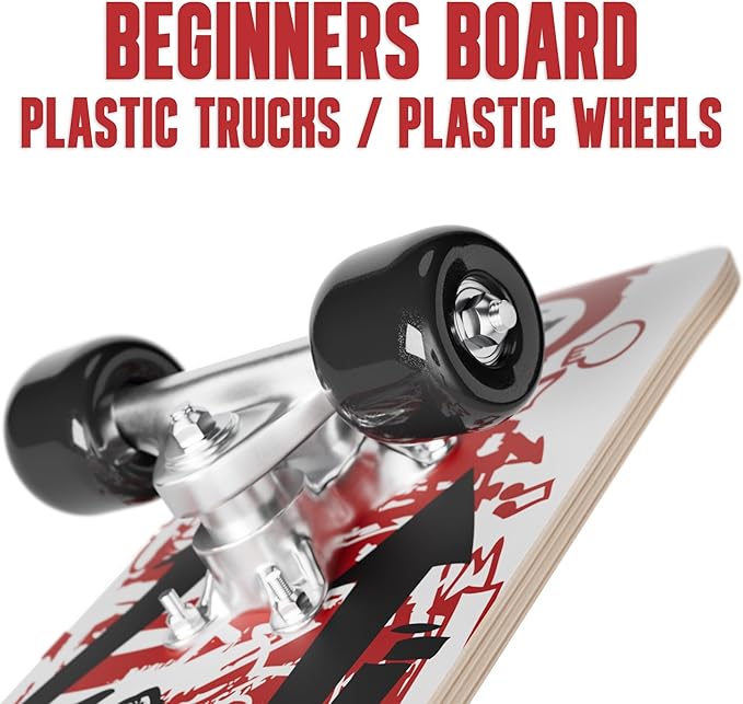 24 inch Rude Boyz Mini Cruiser Skateboard - Aluminium Trucks - Kids Skateboard Ages 5-8 Beginner - Skateboards for Kids-CubbioJoy