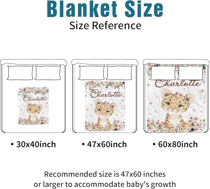 Custom Name Crib Bedding Set - Leopard Theme, Personalized Yellow Flower Nursery Bedding 3-Piece Set– Soft Blanket, Fitted Sheet, Changing Pad Cover – for Newborns Girls Nursery Gifts-CubbioJoy